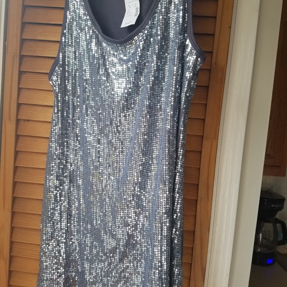 Top Débardeur Femme Old Navy - Blanc à Paillettes Sur Le Devant - Taille XS - Occasion Très Bon État